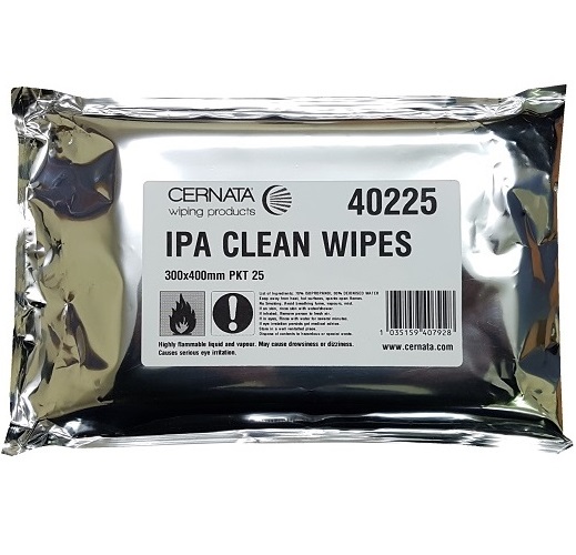 Lint Free IPA Surface Clean Wipes 30x40cms Pack of 25